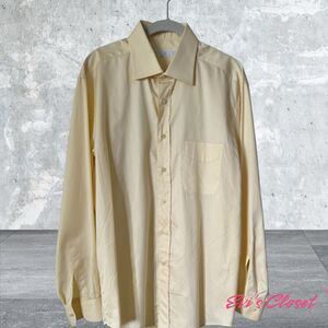 DAMIANI Made in Italy Textured Yellow Spread Collar Dress Shirt 17/43